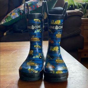Lonecone Toddler Size 8 Construction Rain Boots